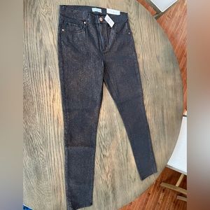 Loft skinny jeans size 29 new with tags black w bronze shimmer
